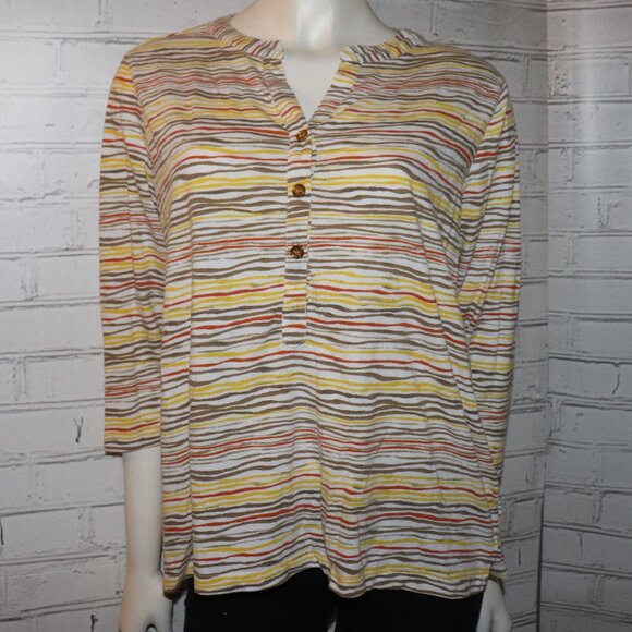 🌼🍊🌞 Cathy Daniels Blouse · Yellow · Orange · White · Size XL - Picture 1 of 5